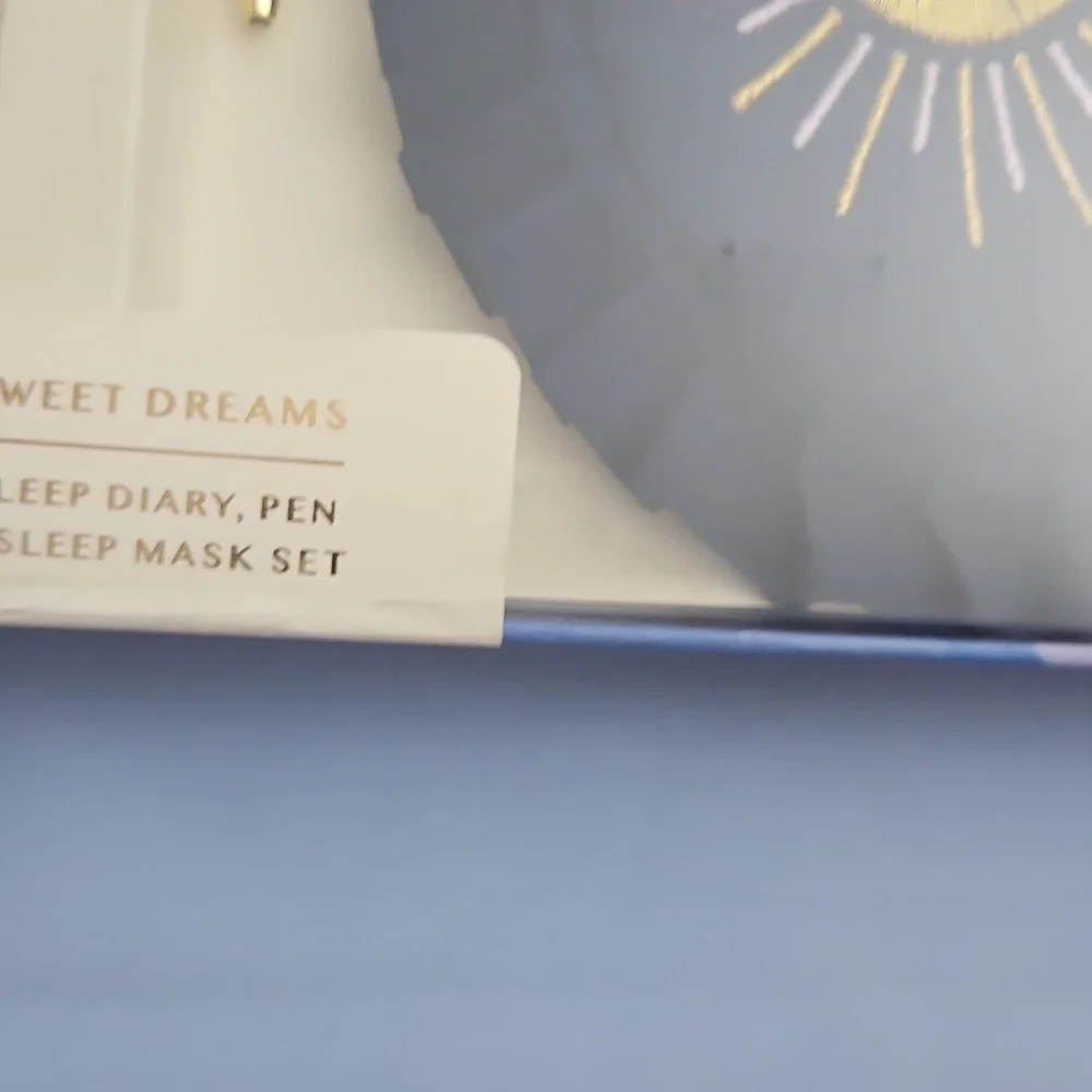 Sweet Dreams Sleep Diary, Pen & Mask Set - Blue and Gold